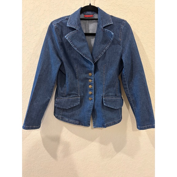 Taifun Collection Jackets & Blazers - Taifun Collection Womens Denim Blazer Jacket Blue Medium Wash Size 6 Tailored